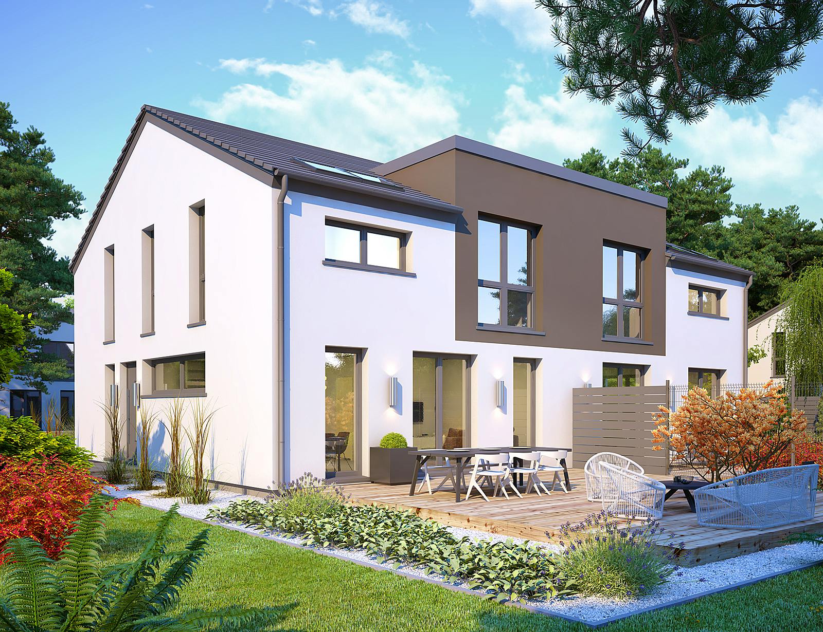 Massivhaus Anzio von Bischoff Massivhaus Schlüsselfertig ab 323000€, Satteldach-Klassiker Außenansicht 1