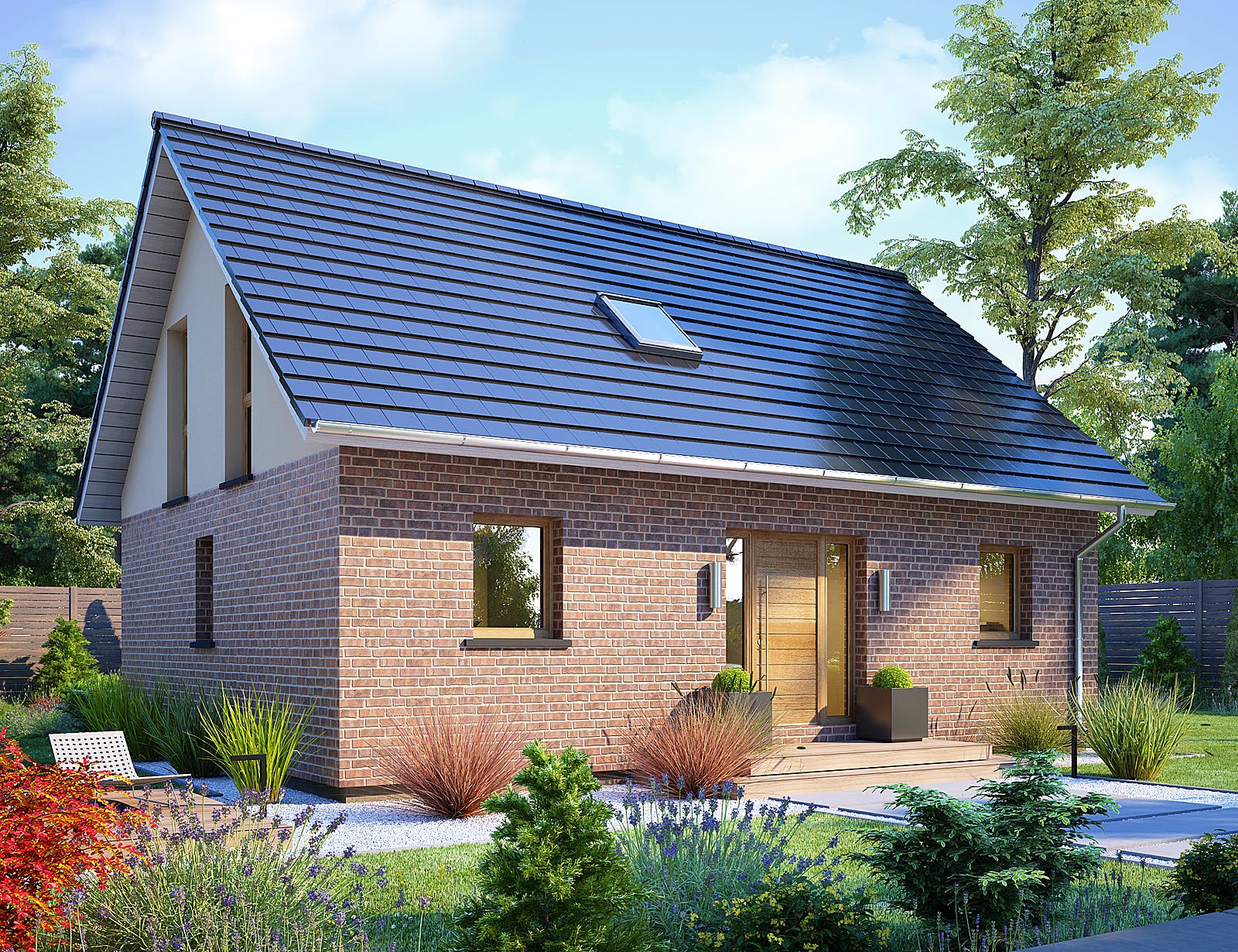 Massivhaus Como von Bischoff Massivhaus Schlüsselfertig ab 322700€, Satteldach-Klassiker Außenansicht 2