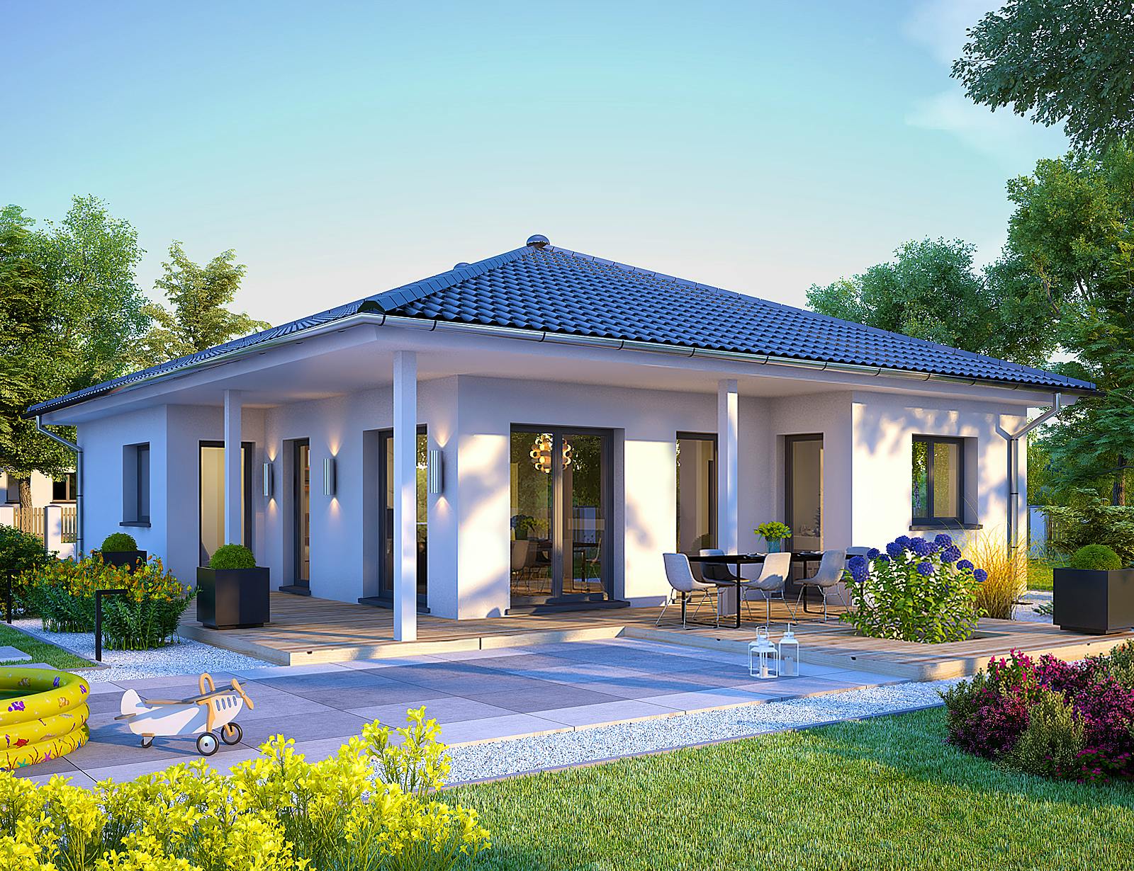 Massivhaus Terra von Bischoff Massivhaus Schlüsselfertig ab 265500€, Bungalow Außenansicht 1