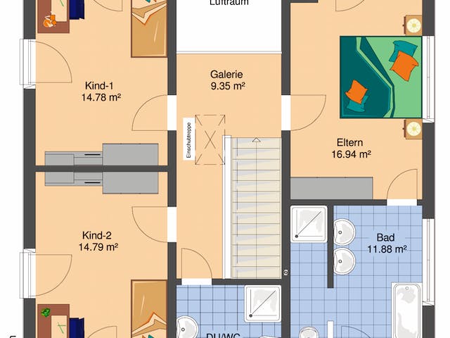 Fertighaus BRAVUR 400 W von FingerHaus Schlüsselfertig ab 413411€, Stadtvilla Grundriss 2