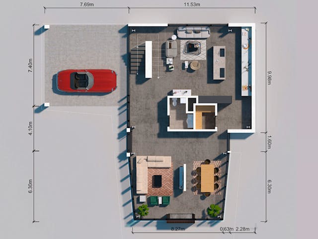 Fertighaus Haus Burghof von Bodenseehaus, Cubushaus Grundriss 1