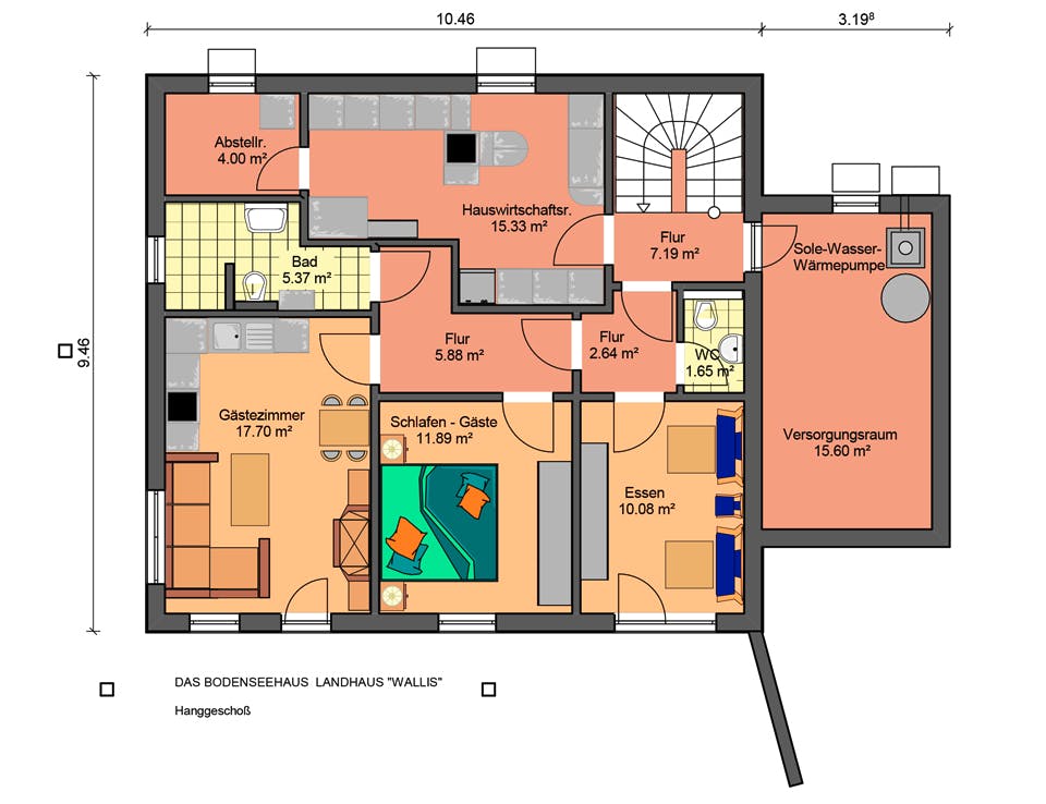 Fertighaus Haus Wallis von Bodenseehaus, Satteldach-Klassiker Grundriss 1