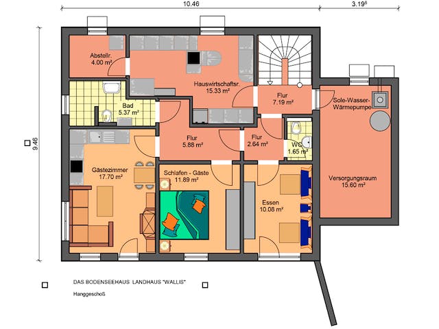 Fertighaus Haus Wallis von Bodenseehaus, Satteldach-Klassiker Grundriss 1