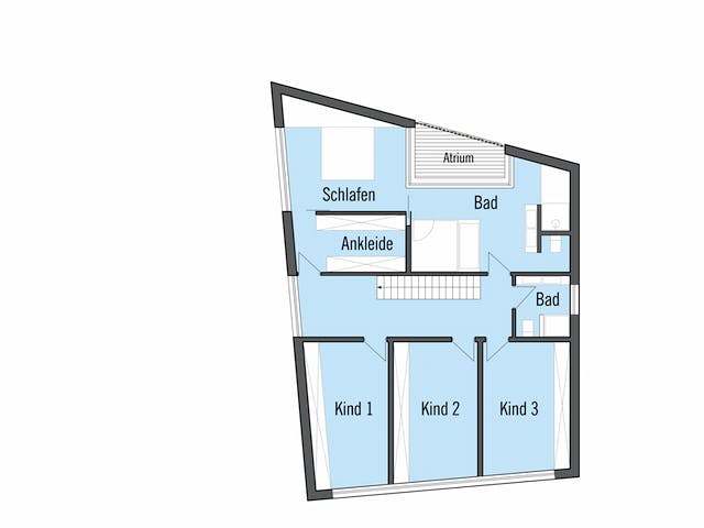 Fertighaus Bullinger - Kundenhaus von Bau-Fritz Schlüsselfertig ab 1240000€, Pultdachhaus Grundriss 2