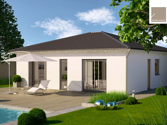 Massivhaus Bungalow Easy von Kern-Haus Schlüsselfertig ab 266900€, Bungalow Außenansicht 1