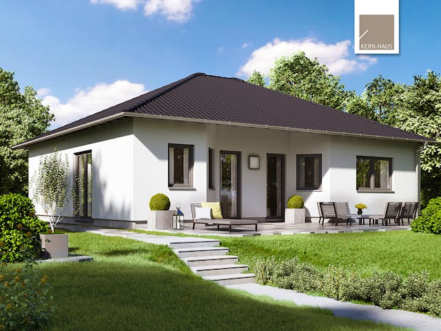 Massivhaus Bungalow Flair von Kern-Haus Schlüsselfertig ab 322900€, Bungalow Außenansicht 1