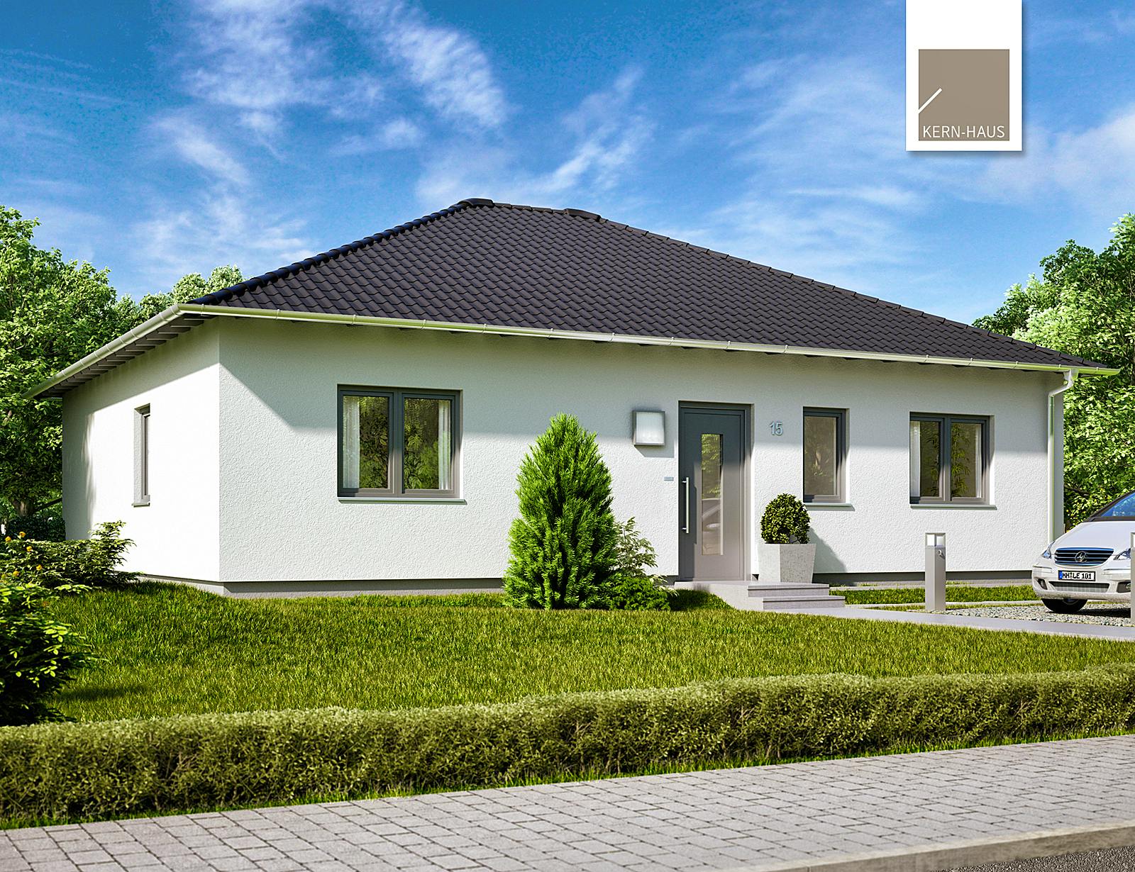 Massivhaus Bungalow Flair von Kern-Haus Schlüsselfertig ab 316900€, Bungalow Außenansicht 2