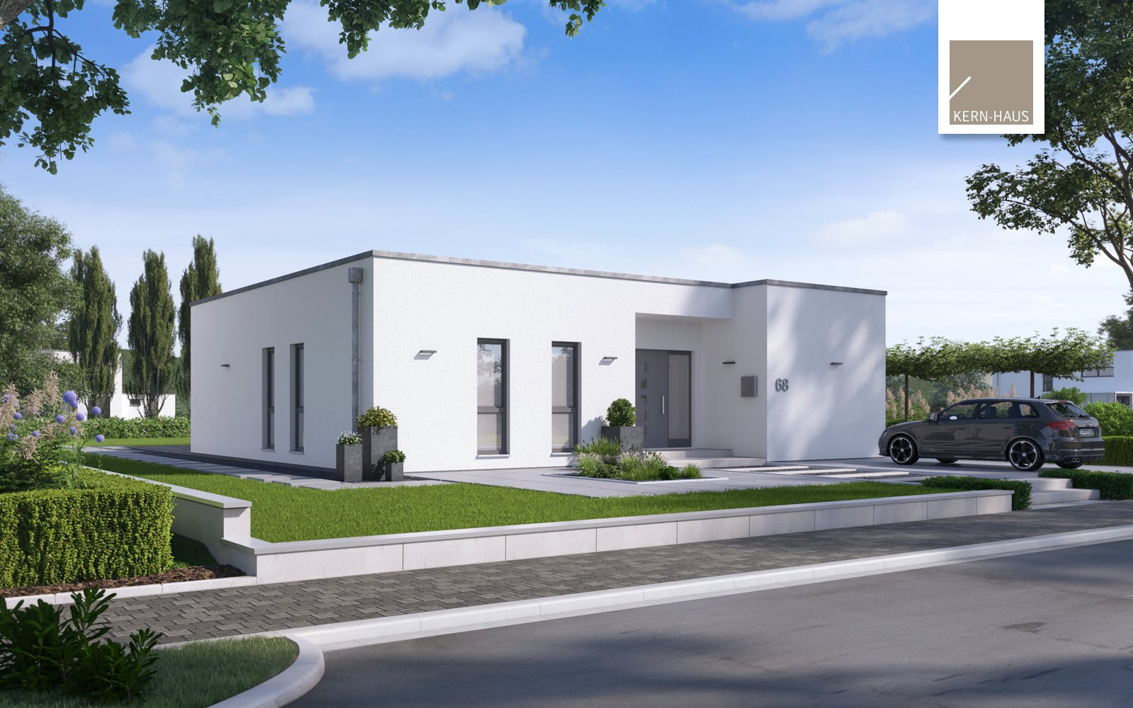Massivhaus Bungalow Select von Kern-Haus Schlüsselfertig ab 464900€, Bungalow Außenansicht 1