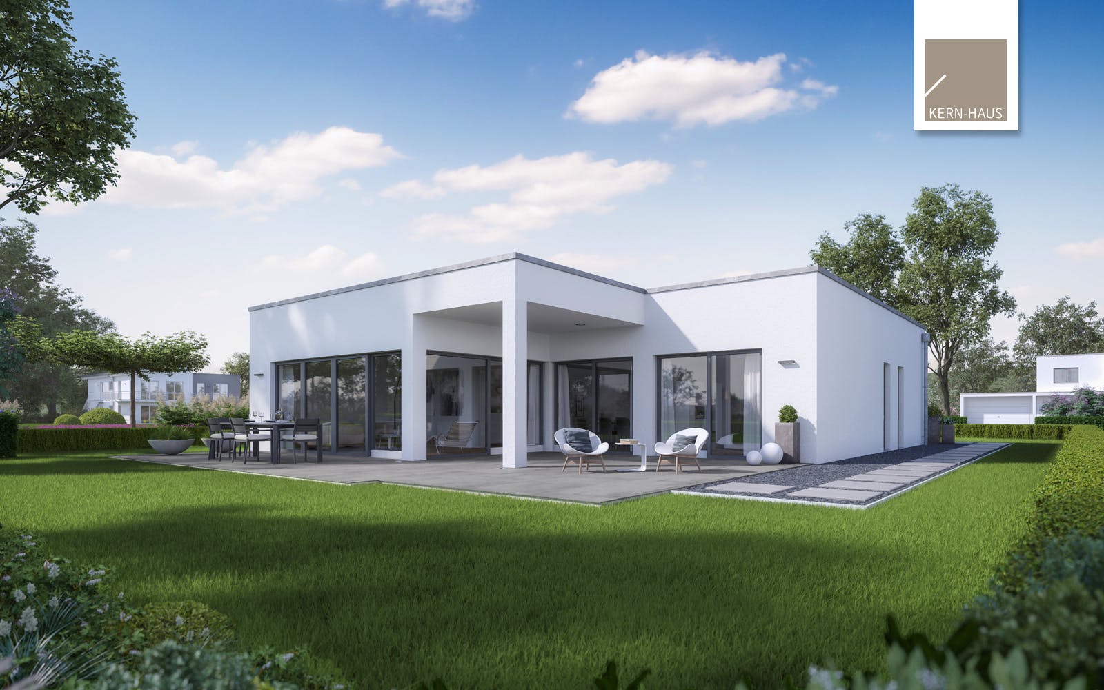 Massivhaus Bungalow Select von Kern-Haus Schlüsselfertig ab 464900€, Bungalow Außenansicht 2