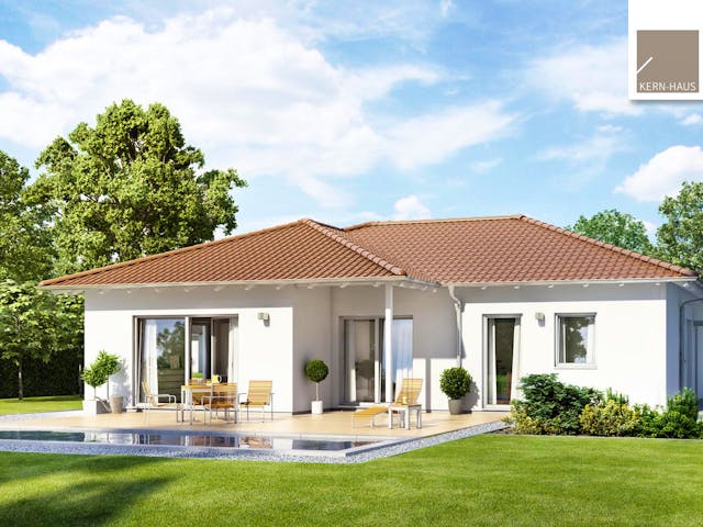 Massivhaus Bungalow Vita von Kern-Haus Schlüsselfertig ab 362900€, Bungalow Außenansicht 1
