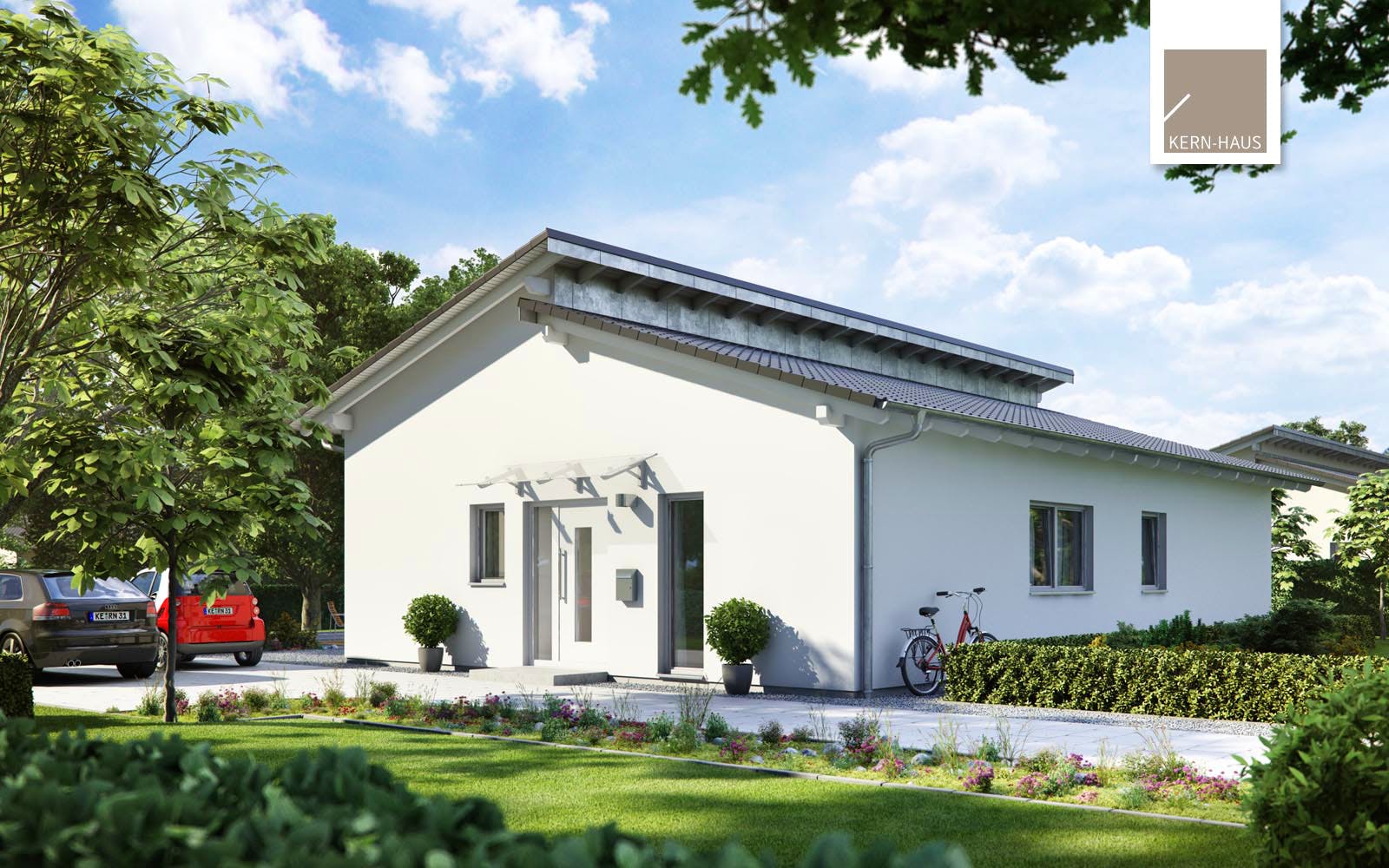 Massivhaus Bungalow Vita Pult von Kern-Haus Schlüsselfertig ab 394900€, Bungalow Außenansicht 2