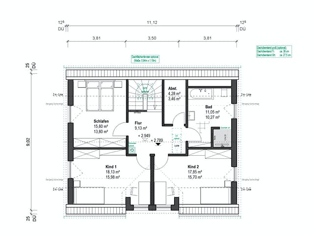 Fertighaus Chausseestraße 148 von bauen.WIEWIR Schlüsselfertig ab 328100€, Satteldach-Klassiker Grundriss 2