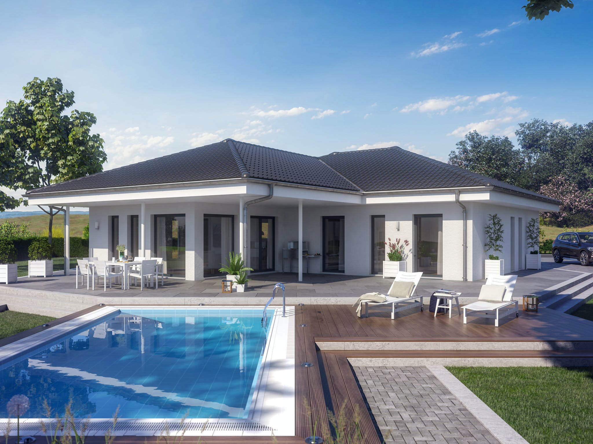 Fertighaus AMBIENCE 110 V3 von Bien-Zenker Schlüsselfertig ab 280937€, Bungalow Außenansicht 1