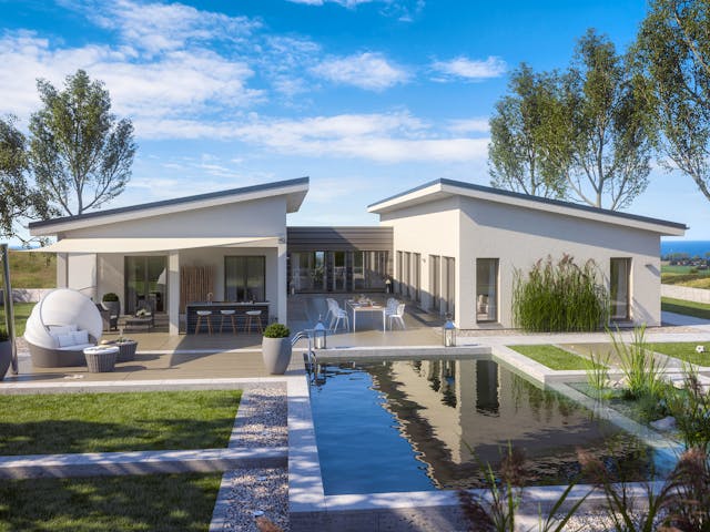 Fertighaus AMBIENCE 209 PD von Bien-Zenker Schlüsselfertig ab 901746€, Bungalow Außenansicht 1 Fertighaus AMBIENCE 209 PD von Bien-Zenker Schlüsselfertig ab 901746€, Bungalow Außenansicht 1