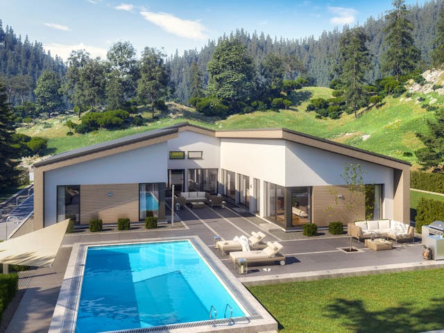 Fertighaus AMBIENCE 209 SD von Bien-Zenker Schlüsselfertig ab 870290€, Bungalow Außenansicht 1