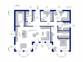 Fertighaus AMBIENCE 111 V2 von Bien-Zenker Schlüsselfertig ab 370673€, Bungalow Grundriss 1