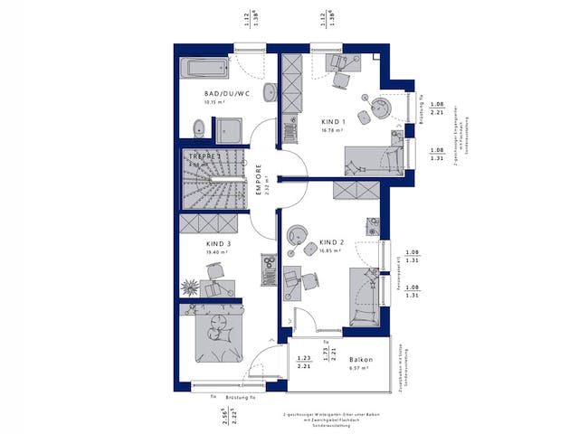 Fertighaus CELEBRATION 122 V7 XL von Bien-Zenker Schlüsselfertig ab 480436€, Cubushaus Grundriss 2