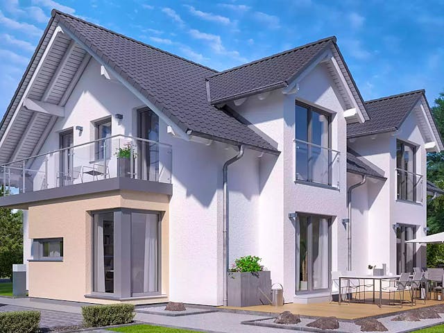 Fertighaus CELEBRATION 192 V2 von Bien-Zenker Schlüsselfertig ab 542339€, Satteldach-Klassiker Außenansicht 1