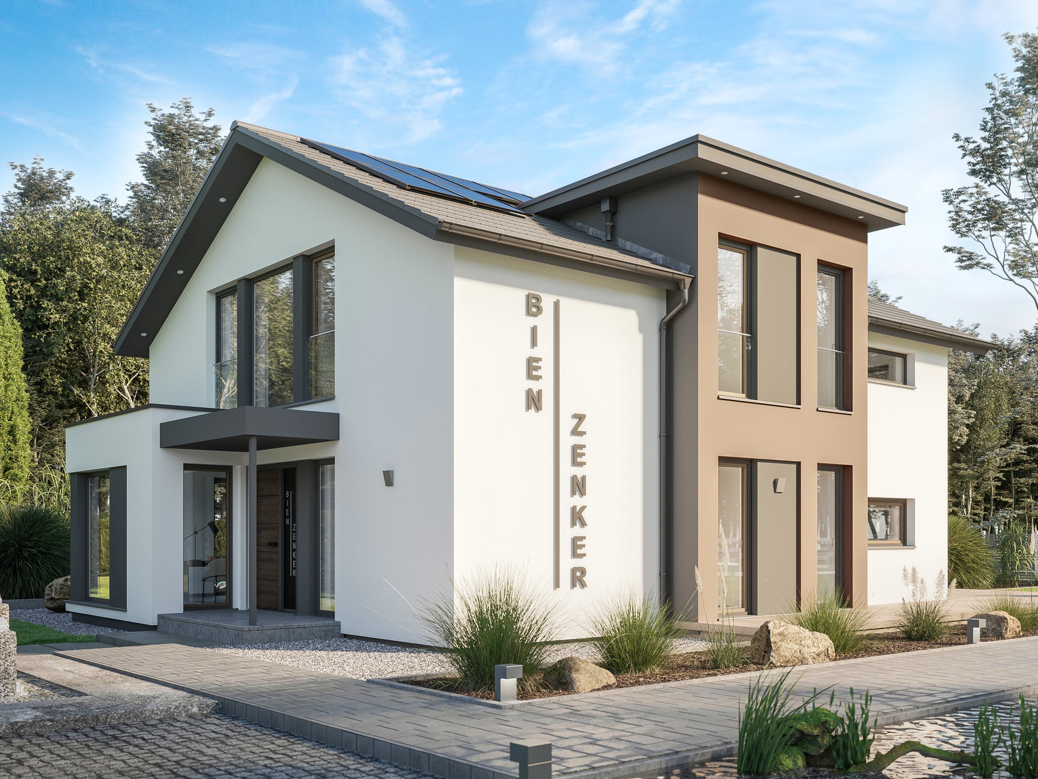 Fertighaus CONCEPT-M 163 Dresden von Bien-Zenker Schlüsselfertig ab 565477€, Satteldach-Klassiker Außenansicht 2