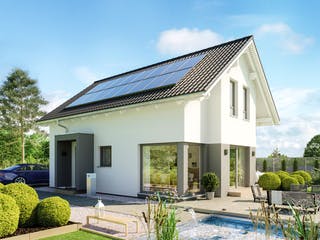 Fertighaus EDITION 123 V2 von Bien-Zenker Schlüsselfertig ab 328871€, Satteldach-Klassiker Außenansicht 1