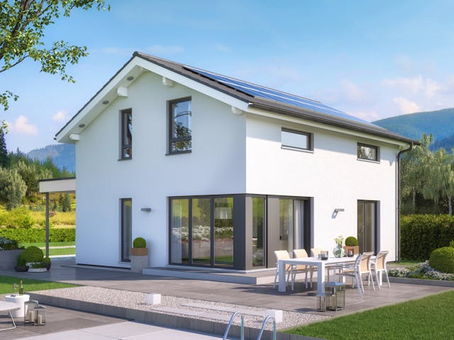 Fertighaus EDITION 125 V4 von Bien-Zenker Schlüsselfertig ab 332796€, Satteldach-Klassiker Außenansicht 1 Fertighaus EDITION 125 V4 von Bien-Zenker Schlüsselfertig ab 332796€, Satteldach-Klassiker Außenansicht 1