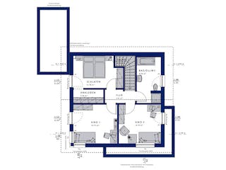 Fertighaus EVOLUTION 124 V3 von Bien-Zenker Schlüsselfertig ab 349093€, Satteldach-Klassiker Grundriss 2