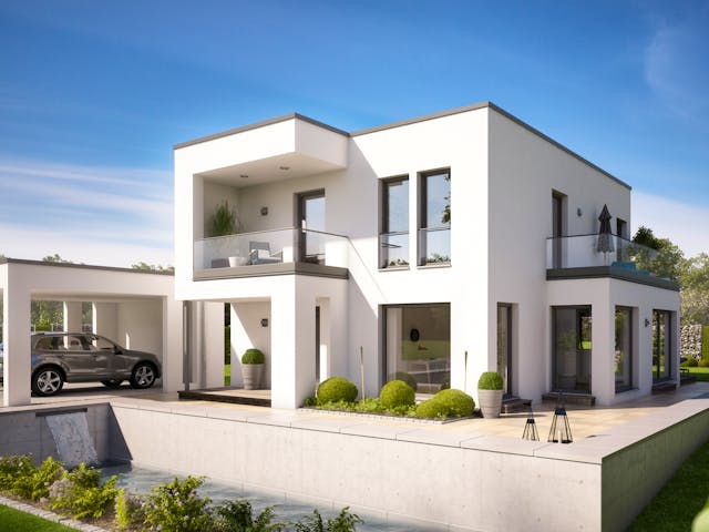 Fertighaus EVOLUTION 134 V5 von Bien-Zenker Schlüsselfertig ab 359039€, Cubushaus Außenansicht 1