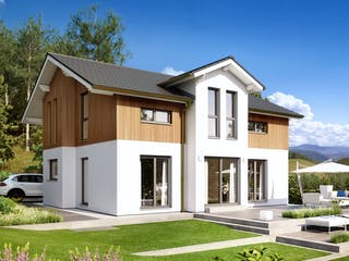 Fertighaus EVOLUTION 152 V4 von Bien-Zenker Schlüsselfertig ab 393800€, Satteldach-Klassiker Außenansicht 1