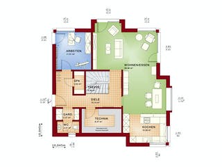 Fertighaus EVOLUTION 161 V2 von Bien-Zenker Schlüsselfertig ab 416726€, Satteldach-Klassiker Grundriss 1