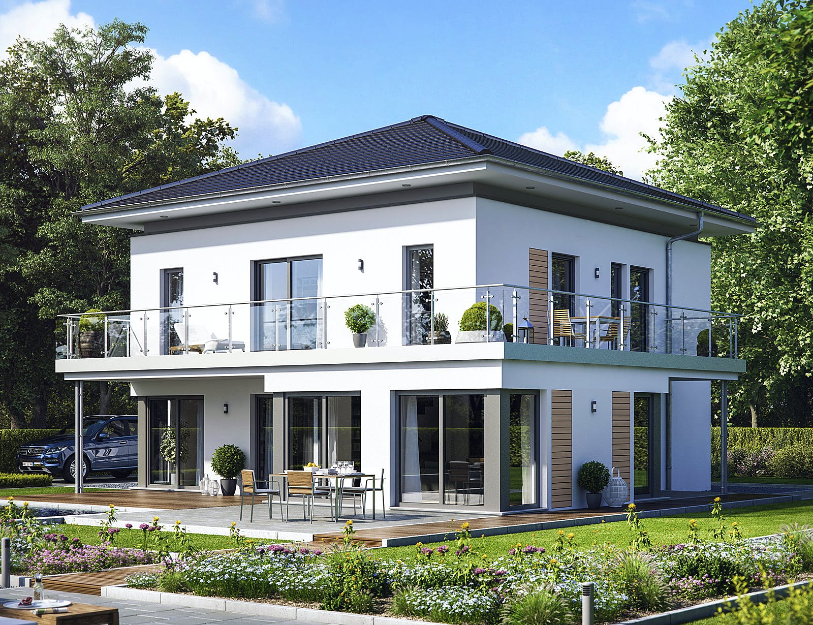 Fertighaus EVOLUTION 161 V5 von Bien-Zenker Schlüsselfertig ab 448384€, Stadtvilla Außenansicht 1