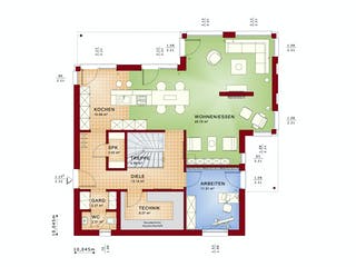 Fertighaus EVOLUTION 161 V5 von Bien-Zenker Schlüsselfertig ab 448384€, Stadtvilla Grundriss 1