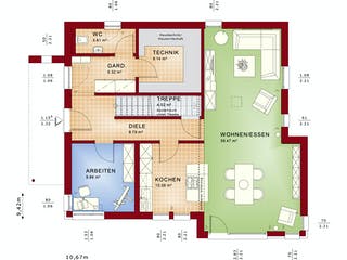 Fertighaus EVOLUTION 162 V3 von Bien-Zenker Schlüsselfertig ab 418006€, Satteldach-Klassiker Grundriss 1