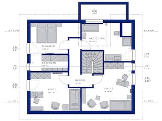 Fertighaus EVOLUTION 163 V4 von Bien-Zenker Schlüsselfertig ab 409797€, Satteldach-Klassiker Grundriss 2
