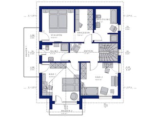 Fertighaus EVOLUTION 164 V3 von Bien-Zenker Schlüsselfertig ab 416646€, Satteldach-Klassiker Grundriss 2