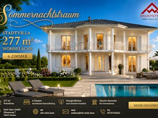 Massivhaus Stadtvilla Klassisch 277 m²  mit LIAPLAN gebaut von Mein Haus Bausysteme, Stadtvilla Außenansicht 4