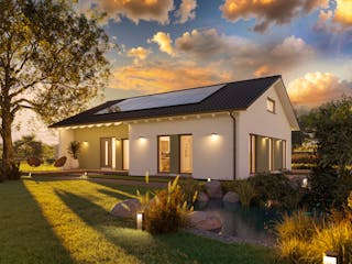 Fertighaus White&Black Bungalow 105 von WHITE&BLACK Fertighäuser Ausbauhaus ab 164253€, Bungalow Außenansicht 2