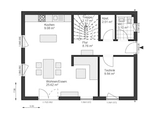 Fertighaus White&Black 120 von WHITE&BLACK Fertighäuser Schlüsselfertig ab 311563€, Satteldach-Klassiker Grundriss 2