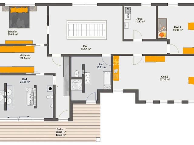 Fertighaus Calando von Büdenbender Hausbau, Cubushaus Grundriss 2