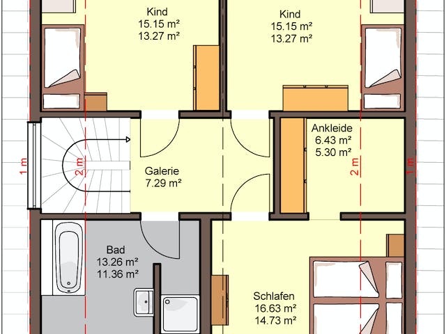 Fertighaus Camaro von Büdenbender Hausbau, Satteldach-Klassiker Grundriss 2