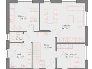 Massivhaus Haus Apen von FEPA-Wohnbau, Satteldach-Klassiker Grundriss 1