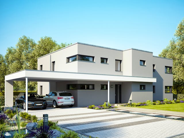 Fertighaus CELEBRATION 282 V3 von Bien-Zenker Schlüsselfertig ab 895648€, Cubushaus Außenansicht 1