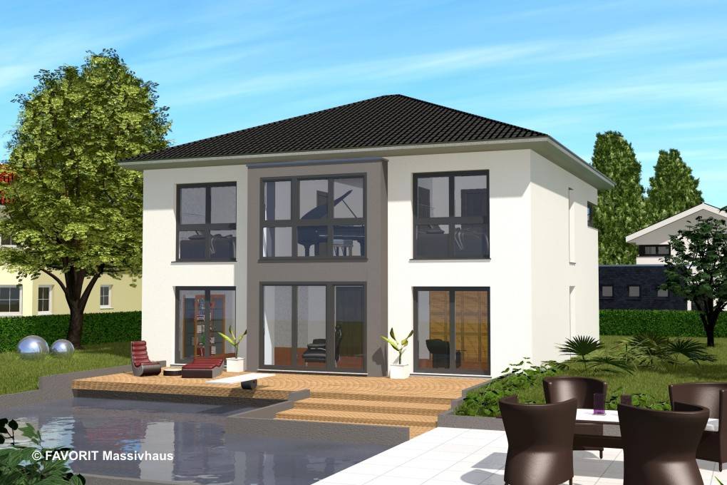 Massivhaus Citylife 178 von FAVORIT Massivhaus Schlüsselfertig ab 453020€, Stadtvilla Außenansicht 1