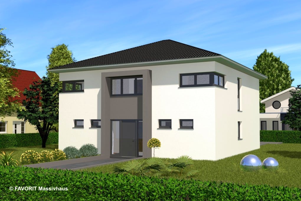 Massivhaus Citylife 178 von FAVORIT Massivhaus Schlüsselfertig ab 453020€, Stadtvilla Außenansicht 2