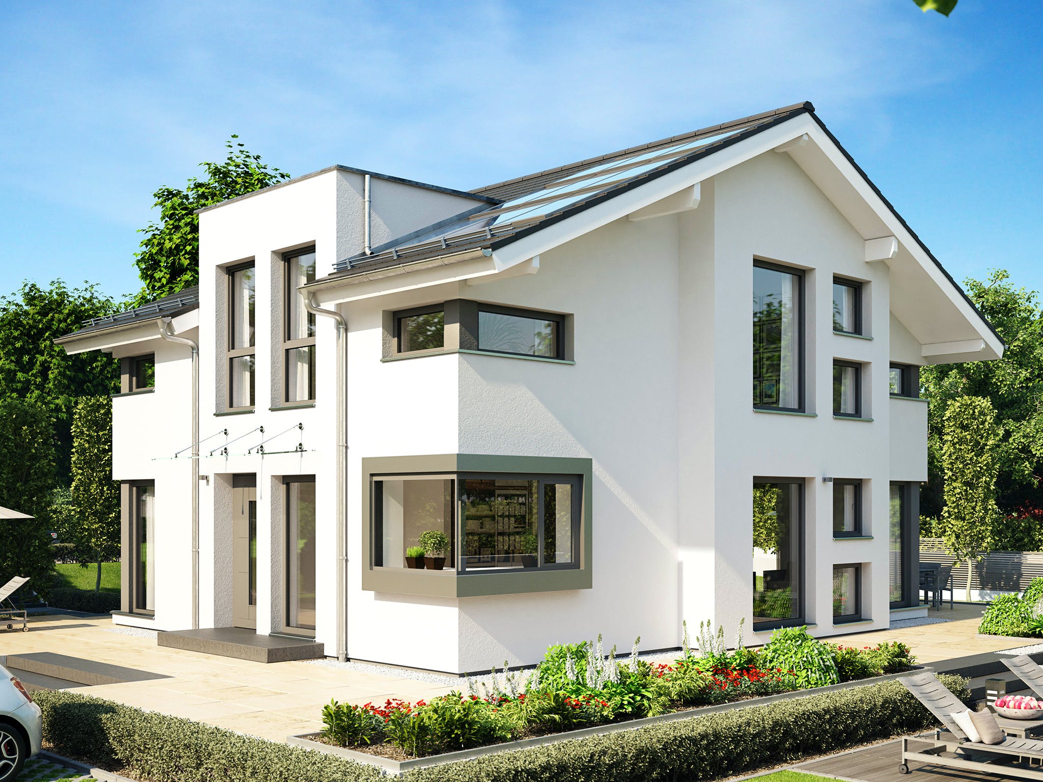 Fertighaus CONCEPT-M 152 Pfullingen von Bien-Zenker Schlüsselfertig ab 528457€, Satteldach-Klassiker Außenansicht 1
