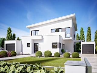 Fertighaus Corradino von Büdenbender Hausbau, Pultdachhaus Außenansicht 1