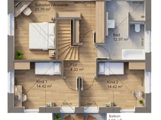 Massivhaus Stadtvilla 145 von AMR-Wohnbau Schlüsselfertig ab 362000€, Stadtvilla Grundriss 2