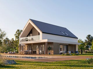 Fertighaus ELK Next 158 - Satteldach von ELK Fertighaus, Stadtvilla Außenansicht 3