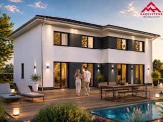 Massivhaus Dppelhaus mit zwei mal 113 m² von Mein Haus Bausysteme, Stadtvilla Außenansicht 5