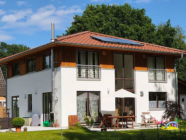 Fertighaus Christine (KfW-Effizienzhaus 40 EE) von Dammann-Haus Schlüsselfertig ab 328300€, Stadtvilla Außenansicht 1