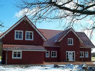 Fertighaus Heidi (KfW-Effizienzhaus 40 EE) von Dammann-Haus Schlüsselfertig ab 368100€, Satteldach-Klassiker Außenansicht 1